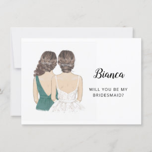 Werden Sie meine Bridesmaid-Flachkarte sein? Einladung