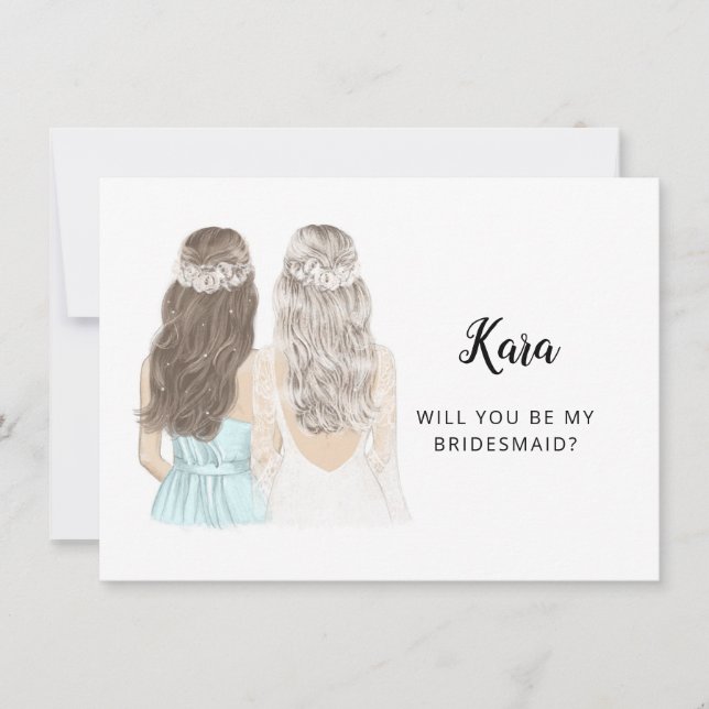 Werden Sie meine Bridesmaid-Flachkarte sein? Einladung (Vorderseite)