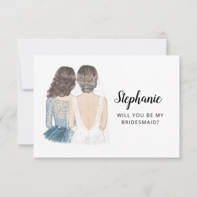 Werden Sie meine Bridesmaid-Flachkarte sein? Einladung (Vorderseite)