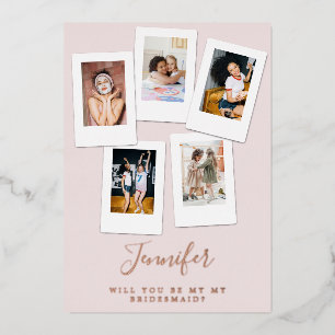 Werden Sie meine Bridesmaid Friends Fotos Foil Car Folieneinladung