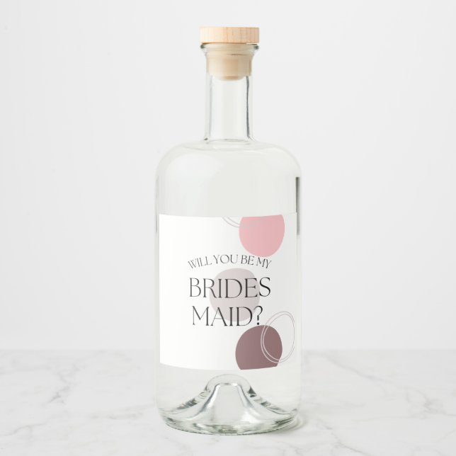 Werden Sie meine Bridesmaid Gin Liqour sein Alkoholflaschenetikett (Vorderseite)