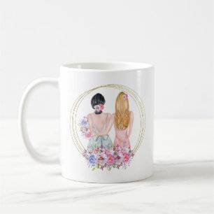 Werden Sie meine Bridesmaid Girls Blonde Brünett Kaffeetasse