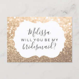 Werden Sie meine Bridesmaid - Glitzer Pfirsich Gol Einladung