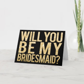Werden Sie meine Bridesmaid-Glitzer-Typografie-Kar Einladung