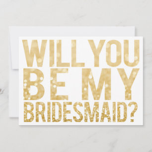 Werden Sie meine Bridesmaid-Glitzer-Typografie-Kar Einladung
