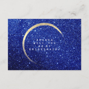 Werden Sie meine Bridesmaid Gold Glitzer Blue Navy Einladung