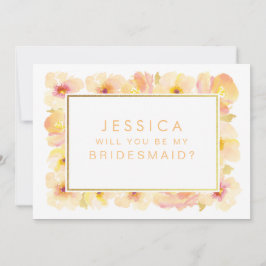 Werden Sie meine Bridesmaid Gold Pfirsiche & Creme Einladung