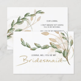 Werden Sie meine Bridesmaid Gold Sage Green Floral