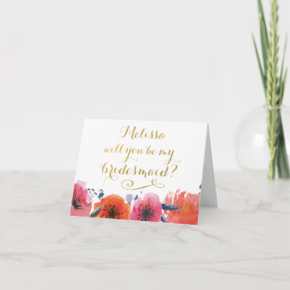 Werden Sie meine Bridesmaid-GOLD-Typografiekarte s Einladung
