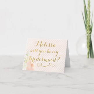 Werden Sie meine Bridesmaid-GOLD-Typografiekarte s Einladung