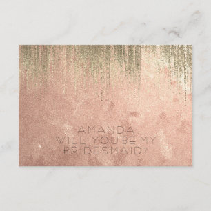 Werden Sie meine Bridesmaid Golden Rain Copper Ros Einladung