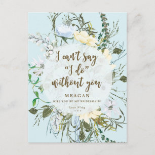 Werden Sie meine Bridesmaid-Karte blass blauen Blu Einladungspostkarte
