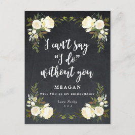 Werden Sie meine Bridesmaid-Karte boho floral Einladungspostkarte