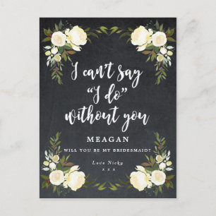 Werden Sie meine Bridesmaid-Karte boho floral Einladungspostkarte