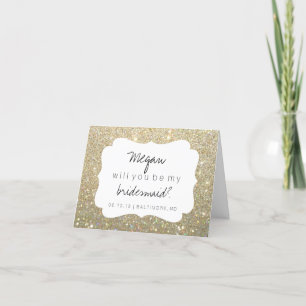 Werden Sie meine Bridesmaid-Karte - Fab Day Gold Einladung