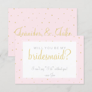 Werden Sie meine Bridesmaid-Karte - Goldene Punkte Einladung