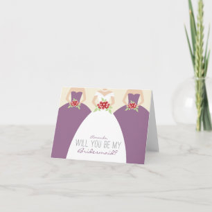 Werden Sie meine Bridesmaid-Karte (Lavendel) sein? Einladung