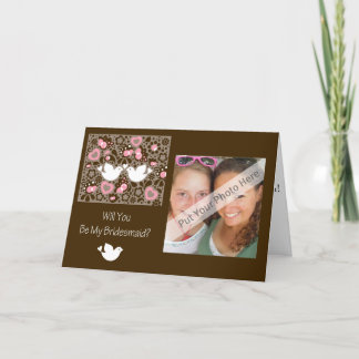 Werden Sie meine Bridesmaid-Karte liebende Vögel s Einladung