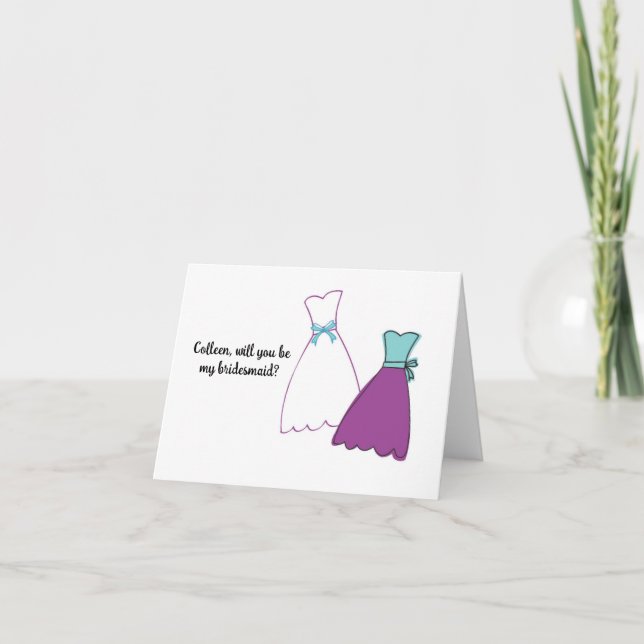Werden Sie meine Bridesmaid-Karte personalisiert s Karte (Vorderseite)