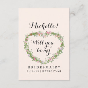 Werden Sie meine Bridesmaid-Karte sein - Blumenkoh Einladung