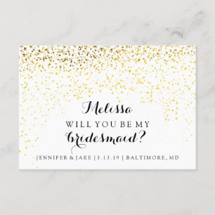 Werden Sie meine Bridesmaid-Karte sein - Confetti- Einladung