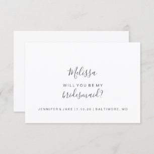 Werden Sie meine Bridesmaid-Karte sein - einfaches Einladung