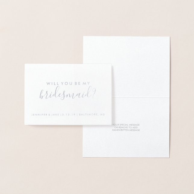 Werden Sie meine Bridesmaid-Karte sein - Fab Foil  Folienkarte (Anzeige)