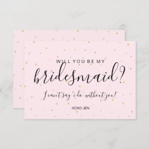 Werden Sie meine Bridesmaid-Karte sein - Gold Punk Einladung