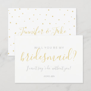 Werden Sie meine Bridesmaid-Karte sein - Goldpunkt Einladung