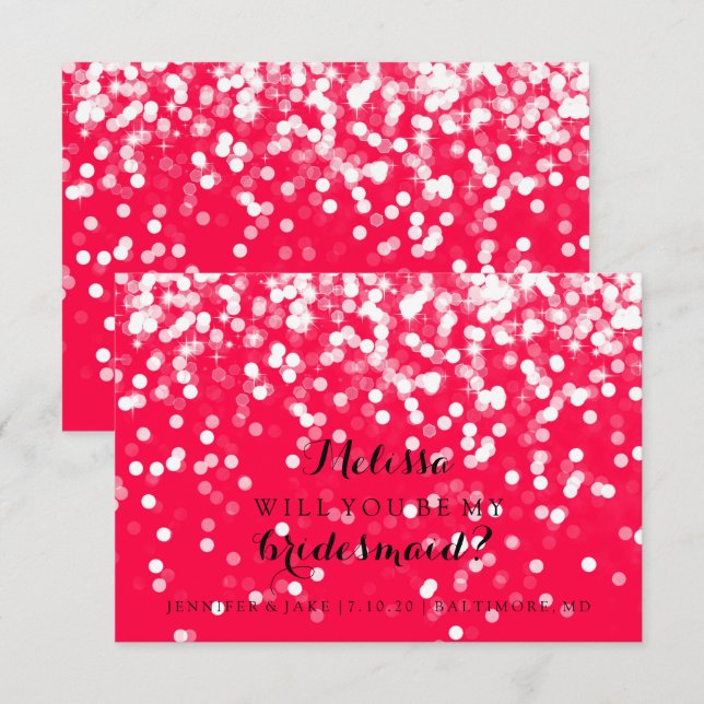 Werden Sie meine Bridesmaid-Karte sein - Ihr Funke Einladung (Vorne/Hinten)