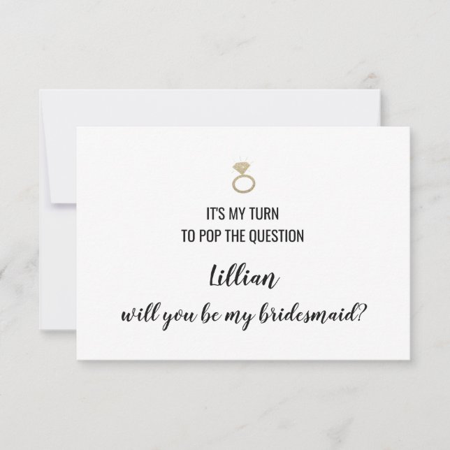 Werden Sie meine Bridesmaid-Karte sein - Pop der F Einladung (Vorderseite)