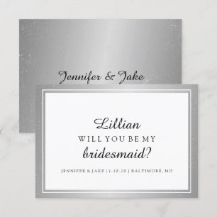Werden Sie meine Bridesmaid-Karte sein - Silver Cl Einladung