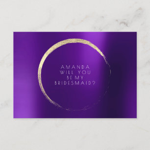Werden Sie meine Bridesmaid Lila Plum Gold Minimal Einladung