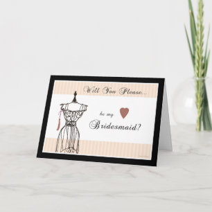 Werden Sie meine Bridesmaid - Mannequin Card sein? Einladung