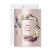 Werden Sie meine Bridesmaid Marsala Elfenbein Rose