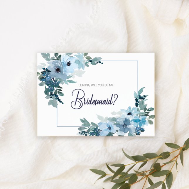 Werden Sie meine Bridesmaid moderne blaue Rose sei (Von Creator hochgeladen)