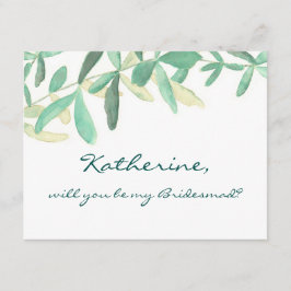 Werden Sie meine Bridesmaid moderne botanische Einladung