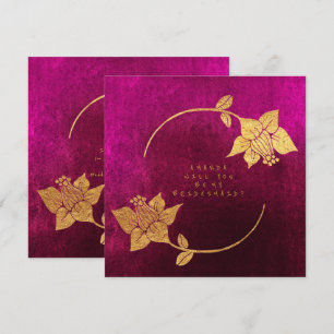 Werden Sie meine Bridesmaid Pink Fuchsia Velvet? Einladung