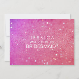 Werden Sie meine Bridesmaid Pink Glitzer Card sein Einladung