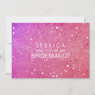 Werden Sie meine Bridesmaid Pink Glitzer Card sein Einladung