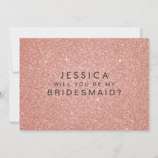 Werden Sie meine Bridesmaid Pink Gold Glitzer Card Einladung