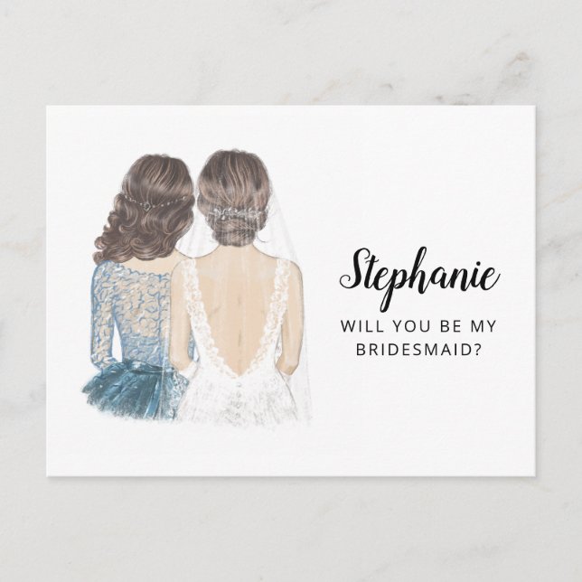 Werden Sie meine Bridesmaid-Postkarte sein? Postkarte (Vorderseite)