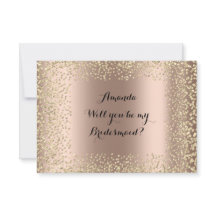 Werden Sie meine Bridesmaid rosa Rose Gold Confett
