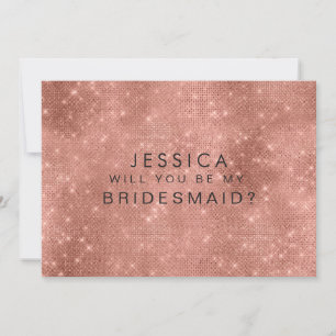 Werden Sie meine Bridesmaid Rose Gold Glitzer Glam Einladung