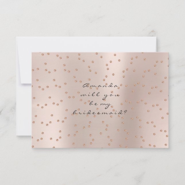 Werden Sie meine Bridesmaid-Rose Gold Swarovski Cr Einladung (Vorderseite)