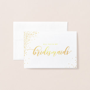 Werden Sie meine Bridesmaid Script Gold Foil Card? Folienkarte