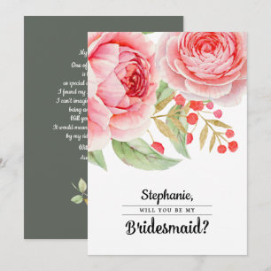 Werden Sie meine Bridesmaid sein? Aquarellblume Einladung