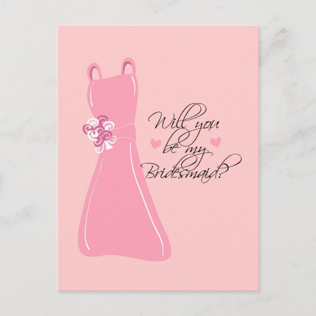 "Werden Sie meine Bridesmaid sein?" Einladungspostkarte (Vorderseite)