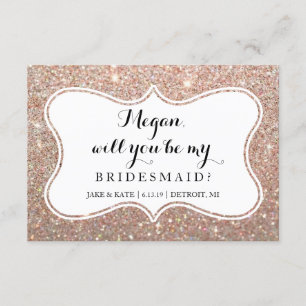 Werden Sie meine Bridesmaid sein - geflochtene Ros Einladung