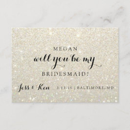 Werden Sie meine Bridesmaid sein - Glit Fab -White Einladung